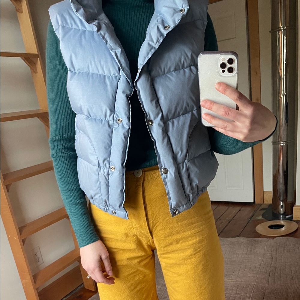 Vintage The North Face blue puffer down vest women’s M